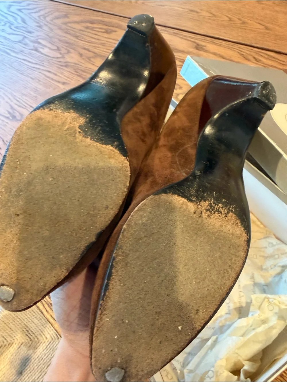 Vintage Christian Dior Brown Suede Pumps Heels Size 6 w/ Original Box